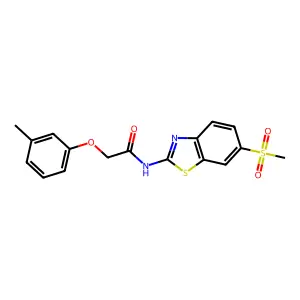 N-(6-methanesulfonyl-1,3-benzothiazol-2-yl)-2-(3-methylphenoxy)acetamide structure