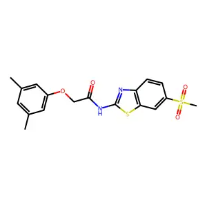 2-(3,5-dimethylphenoxy)-N-(6-methanesulfonyl-1,3-benzothiazol-2-yl)acetamide structure