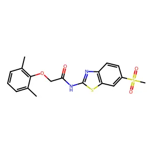 2-(2,6-dimethylphenoxy)-N-(6-methanesulfonyl-1,3-benzothiazol-2-yl)acetamide structure