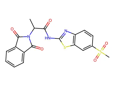 2-(1,3-dioxo-2,3-dihydro-1H-isoindol-2-yl)-N-(6-methanesulfonyl-1,3-benzothiazol-2-yl)propanamide structure