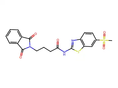 4-(1,3-dioxo-1,3-dihydro-2H-isoindol-2-yl)-N-[6-(methylsulfonyl)-1,3-benzothiazol-2-yl]butanamide structure