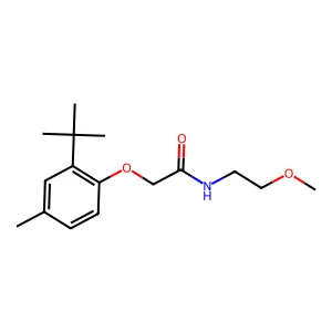 2-(2-tert-butyl-4-methylphenoxy)-N-(2-methoxyethyl)acetamide structure