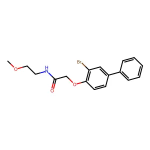 2-(2-bromo-4-phenylphenoxy)-N-(2-methoxyethyl)acetamide structure