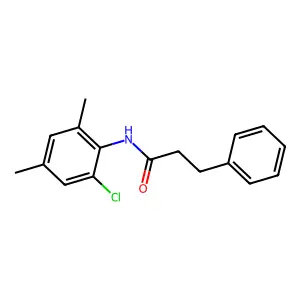 N-(2-chloro-4,6-dimethylphenyl)-3-phenylpropanamide structure
