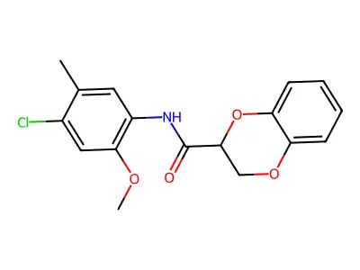 N-(4-chloro-2-methoxy-5-methylphenyl)-2,3-dihydro-1,4-benzodioxine-3-carboxamide structure