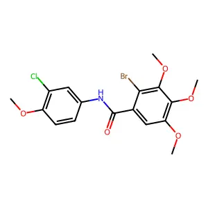 2-bromo-N-(3-chloro-4-methoxyphenyl)-3,4,5-trimethoxybenzamide structure