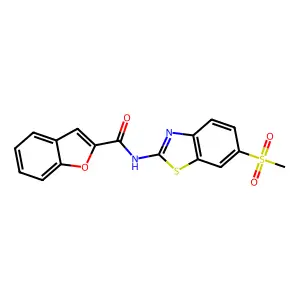 Benzofuran-2-carboxylic acid (6-methanesulfonyl-benzothiazol-2-yl)-amide structure