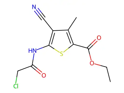 Ethyl 5-(2-chloroacetamido)-4-cyano-3-methylthiophene-2-carboxylate structure