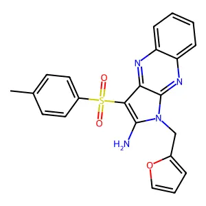 1-(furan-2-ylmethyl)-3-tosyl-1H-pyrrolo[2,3-b]quinoxalin-2-amine structure