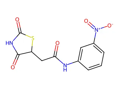 2-(2,4-dioxo-1,3-thiazolidin-5-yl)-N-(3-nitrophenyl)acetamide structure