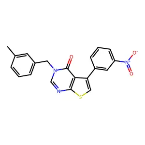 5-{3-nitrophenyl}-3-(3-methylbenzyl)thieno[2,3-d]pyrimidin-4(3H)-one structure