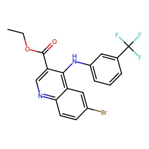 Ethyl 6-bromo-4-((3-(trifluoromethyl)phenyl)amino)quinoline-3-carboxylate structure