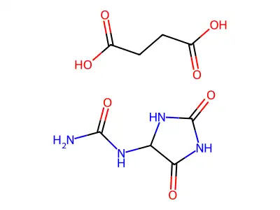 Butanedioic acid, compd. with N-(2,5-dioxo-4-imidazolidinyl)urea (1:1) structure
