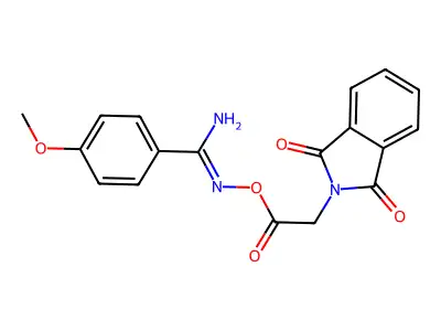[[Amino-(4-methoxyphenyl)methylidene]amino] 2-(1,3-dioxoisoindol-2-yl)acetate structure