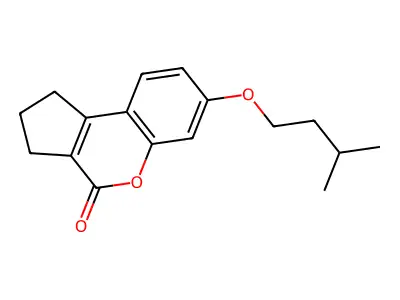 7-(3-methylbutoxy)-2,3-dihydro-1H-cyclopenta[c]chromen-4-one structure