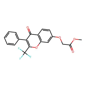 methyl 2-((4-oxo-3-phenyl-2-(trifluoromethyl)-4H-chromen-7-yl)oxy)acetate structure