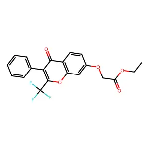 Ethyl 2-[4-oxo-3-phenyl-2-(trifluoromethyl)chromen-7-yl]oxyacetate structure