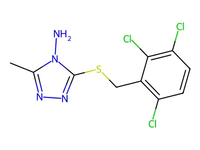 3-methyl-5-{[(2,3,6-trichlorophenyl)methyl]sulfanyl}-4H-1,2,4-triazol-4-amine structure