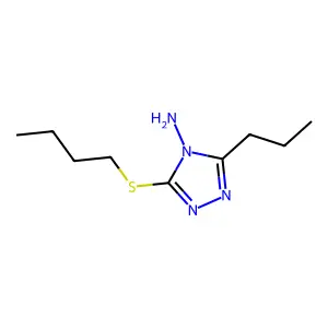 3-(butylthio)-5-propyl-4H-1,2,4-triazol-4-amine structure
