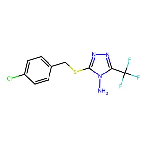 3-((4-Chlorobenzyl)thio)-5-(trifluoromethyl)-4H-1,2,4-triazol-4-amine structure