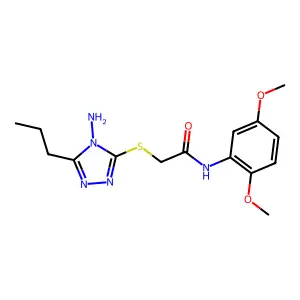 2-[(4-amino-5-propyl-4H-1,2,4-triazol-3-yl)sulfanyl]-N-(2,5-dimethoxyphenyl)acetamide structure