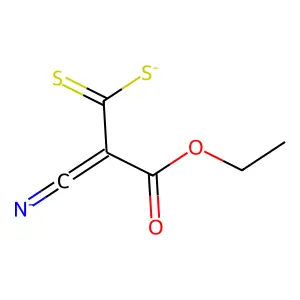 Ethyl 2-cyano-3,3-disulfanylprop-2-enoate structure