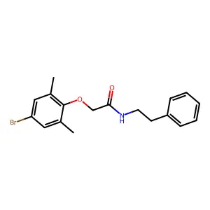 2-(4-bromo-2,6-dimethylphenoxy)-N-(2-phenylethyl)acetamide structure