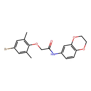 2-(4-bromo-2,6-dimethylphenoxy)-N-(2,3-dihydro-1,4-benzodioxin-6-yl)acetamide structure