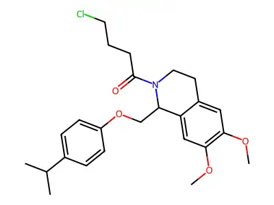 4-chloro-1-(6,7-dimethoxy-1-{[4-(propan-2-yl)phenoxy]methyl}-1,2,3,4-tetrahydroisoquinolin-2-yl)butan-1-one structure