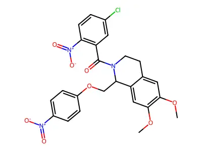 2-(5-chloro-2-nitrobenzoyl)-6,7-dimethoxy-1-[(4-nitrophenoxy)methyl]-1,2,3,4-tetrahydroisoquinoline structure