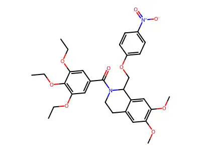 6,7-dimethoxy-1-[(4-nitrophenoxy)methyl]-2-(3,4,5-triethoxybenzoyl)-1,2,3,4-tetrahydroisoquinoline structure