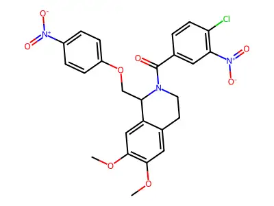 2-(4-chloro-3-nitrobenzoyl)-6,7-dimethoxy-1-[(4-nitrophenoxy)methyl]-1,2,3,4-tetrahydroisoquinoline structure