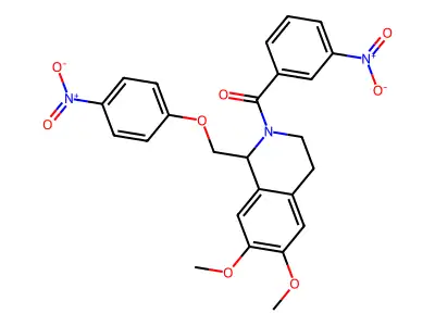 6,7-dimethoxy-2-(3-nitrobenzoyl)-1-[(4-nitrophenoxy)methyl]-1,2,3,4-tetrahydroisoquinoline structure