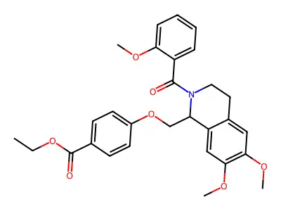 Ethyl 4-[[6,7-dimethoxy-2-(2-methoxybenzoyl)-3,4-dihydro-1H-isoquinolin-1-yl]methoxy]benzoate structure