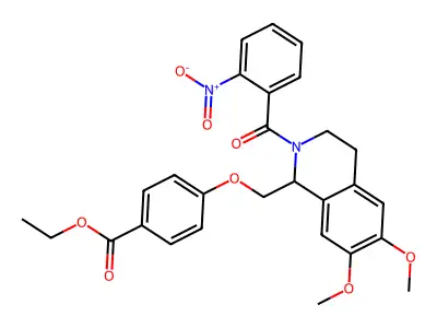 ethyl 4-{[6,7-dimethoxy-2-(2-nitrobenzoyl)-1,2,3,4-tetrahydroisoquinolin-1-yl]methoxy}benzoate structure
