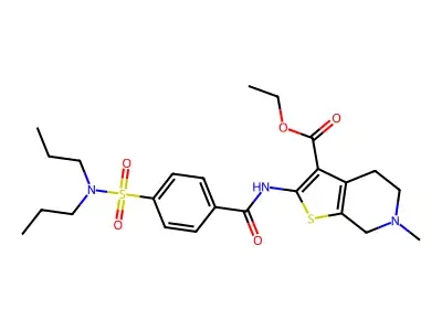 ethyl 2-(4-(N,N-dipropylsulfamoyl)benzamido)-6-methyl-4,5,6,7-tetrahydrothieno[2,3-c]pyridine-3-carboxylate structure