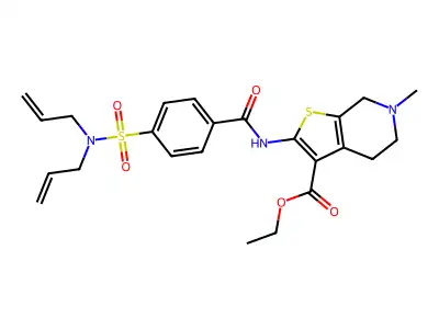 ethyl 2-(4-(N,N-diallylsulfamoyl)benzamido)-6-methyl-4,5,6,7-tetrahydrothieno[2,3-c]pyridine-3-carboxylate structure