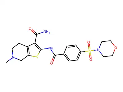 6-methyl-2-[(4-morpholin-4-ylsulfonylbenzoyl)amino]-5,7-dihydro-4H-thieno[2,3-c]pyridine-3-carboxamide structure
