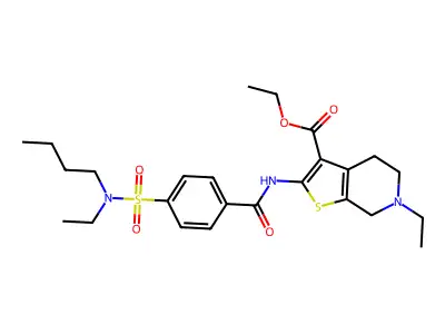 ethyl 2-{4-[butyl(ethyl)sulfamoyl]benzamido}-6-ethyl-4H,5H,6H,7H-thieno[2,3-c]pyridine-3-carboxylate structure