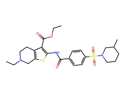 ethyl 6-ethyl-2-(4-((3-methylpiperidin-1-yl)sulfonyl)benzamido)-4,5,6,7-tetrahydrothieno[2,3-c]pyridine-3-carboxylate structure