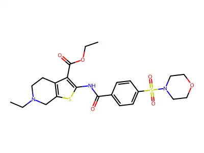 ethyl 6-ethyl-2-(4-(morpholinosulfonyl)benzamido)-4,5,6,7-tetrahydrothieno[2,3-c]pyridine-3-carboxylate structure