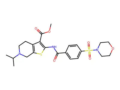 methyl 2-[4-(morpholine-4-sulfonyl)benzamido]-6-(propan-2-yl)-4H,5H,6H,7H-thieno[2,3-c]pyridine-3-carboxylate structure