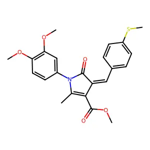 (Z)-methyl 1-(3,4-dimethoxyphenyl)-2-methyl-4-(4-(methylthio)benzylidene)-5-oxo-4,5-dihydro-1H-pyrrole-3-carboxylate structure