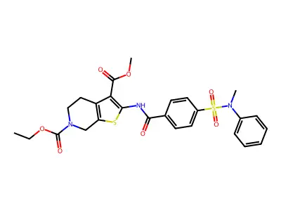 6-ethyl 3-methyl 2-{4-[methyl(phenyl)sulfamoyl]benzamido}-4H,5H,6H,7H-thieno[2,3-c]pyridine-3,6-dicarboxylate structure
