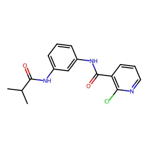 2-chloro-N-[3-(isobutyrylamino)phenyl]nicotinamide structure