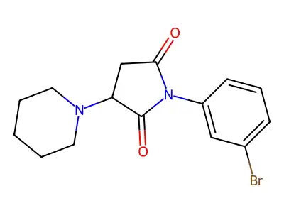 1-(3-Bromophenyl)-3-piperidin-1-ylpyrrolidine-2,5-dione structure