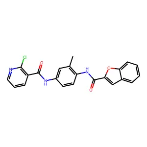 N-{4-[(1-benzofuran-2-ylcarbonyl)amino]-3-methylphenyl}-2-chloronicotinamide structure