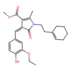 (Z)-methyl 1-(2-(cyclohex-1-en-1-yl)ethyl)-4-(3-ethoxy-4-hydroxybenzylidene)-2-methyl-5-oxo-4,5-dihydro-1H-pyrrole-3-carboxylate structure