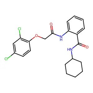 N-cyclohexyl-2-{[(2,4-dichlorophenoxy)acetyl]amino}benzamide structure