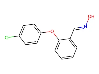N-[[2-(4-chlorophenoxy)phenyl]methylidene]hydroxylamine structure
